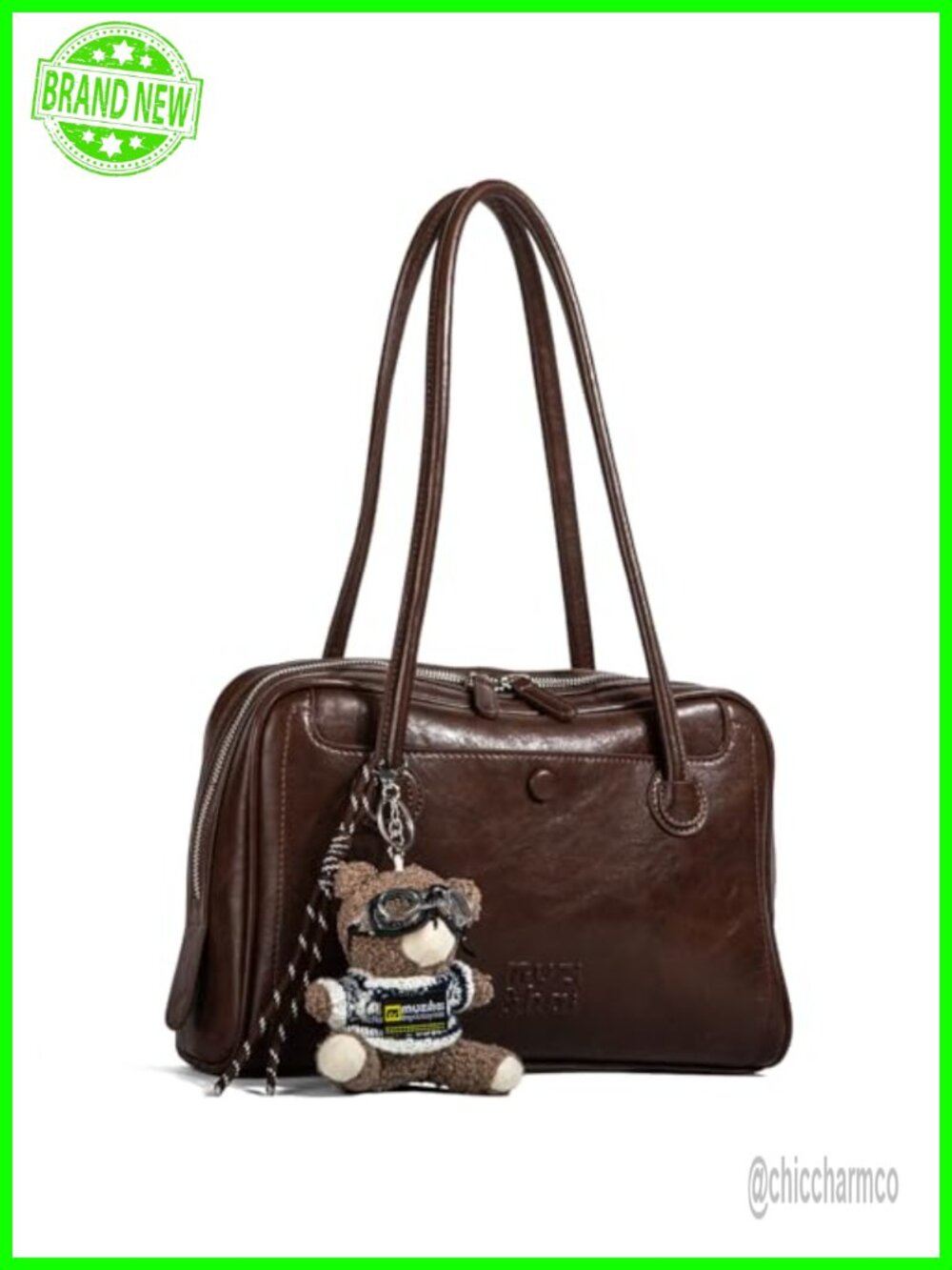 Soft Waxy Faux Leather Satchel Work Tote Fits 14in Laptop Commuter Bag